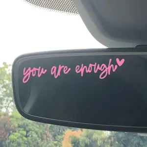 6PCS You are enough Decal for Cars Simple Design for funny Ideal for Drivers , Inspirational Rearview Mirror Decals,Car Enthusiasts Vehicle Exterior Decoration Windshield Sticker 10cm/3.94inch Universal Car Sticker