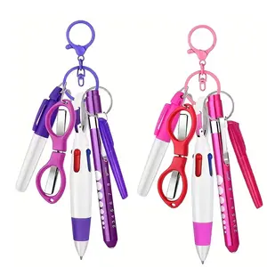2 Sets of Nurse Pen Set, Badge Reel Holder Accessory Clips - Retractable Nursing Ballpoint Pens, Permanent Markers, Highlighters, Foldable Scissors for Work, Students, Office, Hospital, And Nurse Colleagues