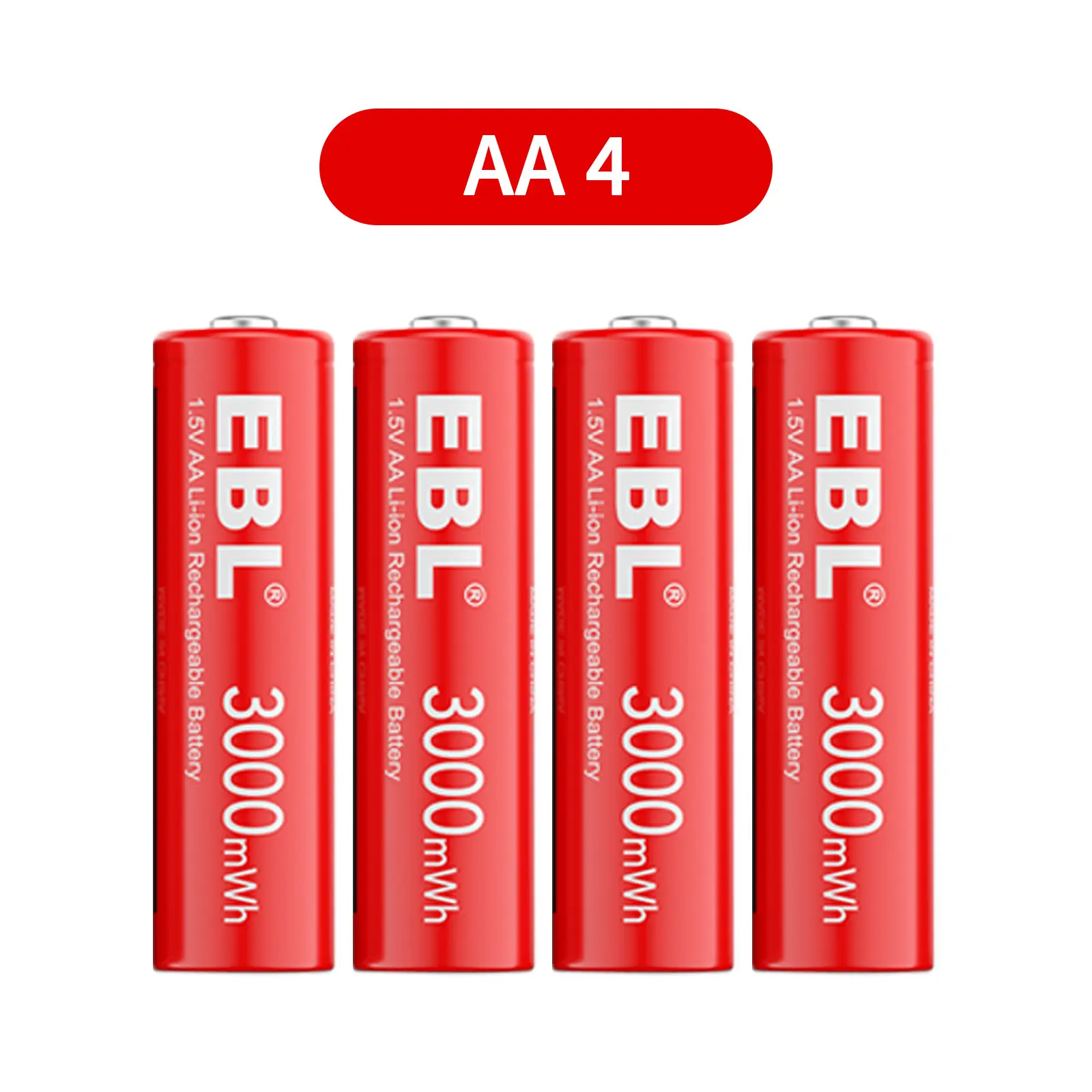 EBL 1.5V AA Rechargeable Li-ion Batteries 3000mWh
