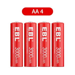 EBL 1.5V AA Rechargeable Li-ion Batteries 3000mWh