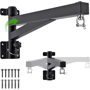 Rotatable Heavy Duty Wall Mount Punching Heavy Bag Hanger Boxing Bag Bracket for Home Gym Indoor, Adjustable Length for Kickboxing Muay Thai and Speed Bag