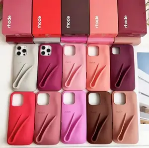 Rhode-Inspired Lip Gloss Case for iPhone 17/16/15/14/13/12/11 Pro Max – Silicone Full-Coverage with Lipstick Set & Gift Box