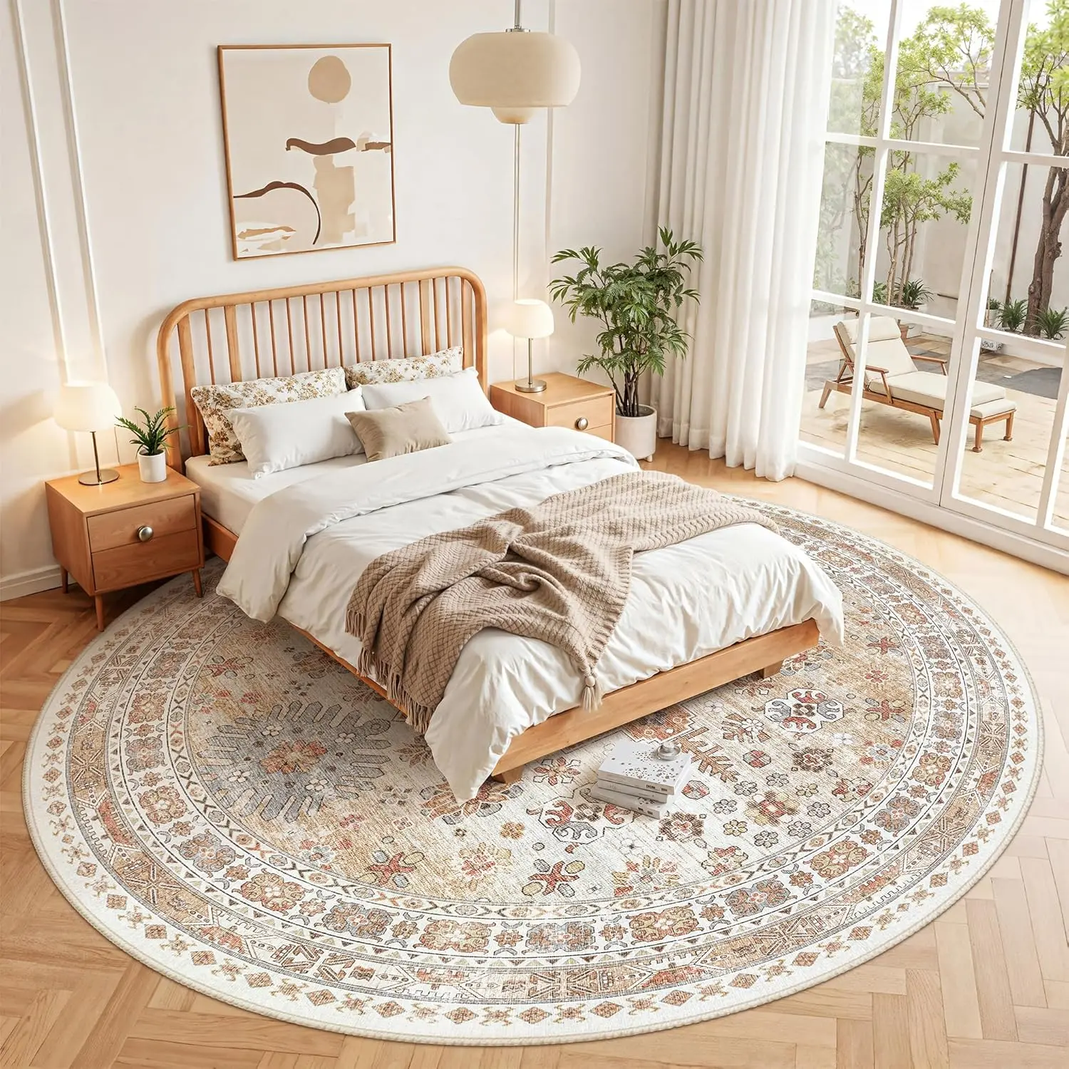 ComiComi Geometric Rugs Boho Modern Bohemian Non-Slip Ultra-Thin Low Pile Vintage Stain Resistant Washable Machine Washable Rugs for Living Room, Kid Room, Apartment Accessories, Boho Washable Rug,back to school,dorm essentials,home decor,home essentials
