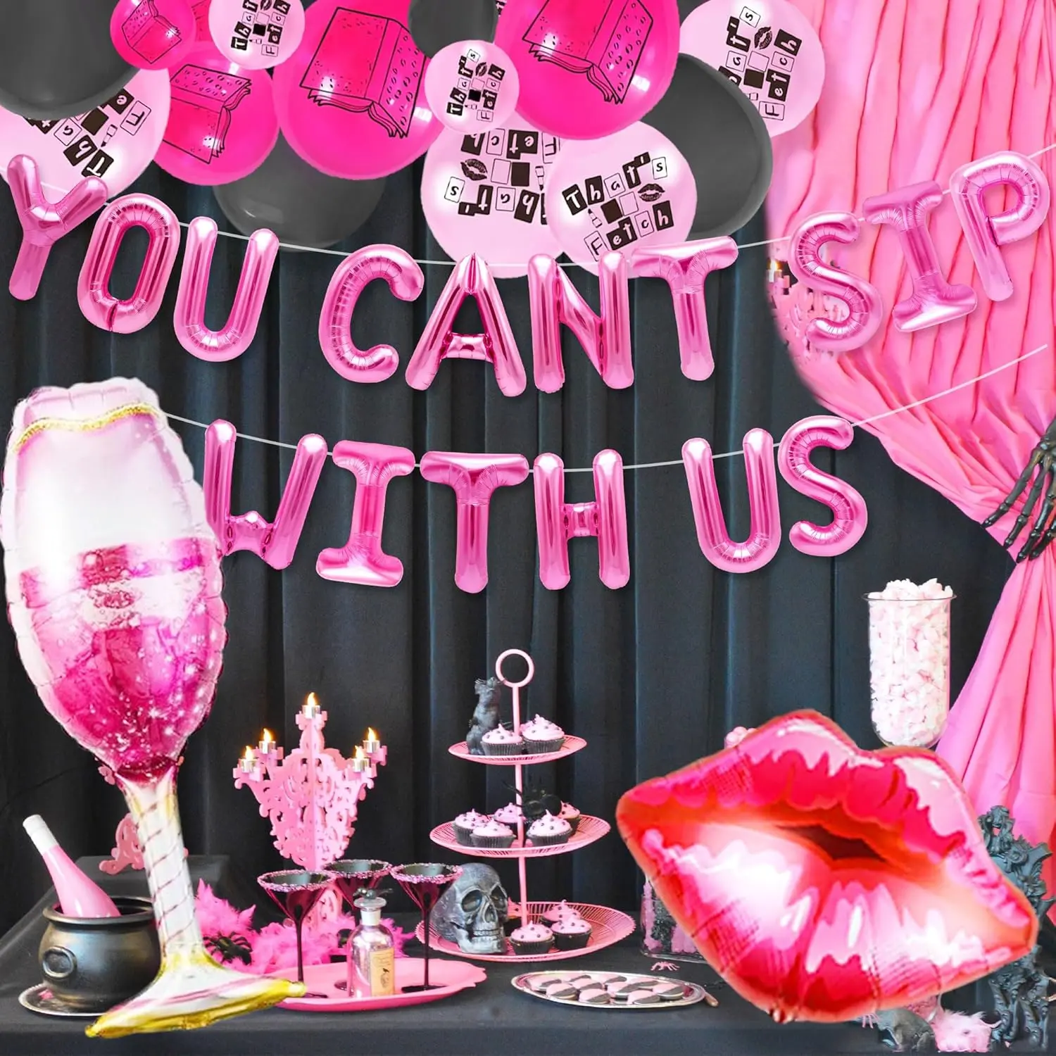 You Can't Sip With Us Party Decor Mean Girl Birthday Bachelorette Party Decorations Early 2000s Party Decorations Y2K party Decoration