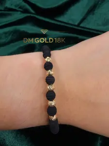 Pulsera 5 Balines 5mm / Oro Amarillo 18k