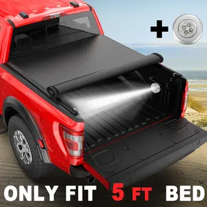 5FT Bed Truck Tonneau Cover For 2005-2021 Nissan Frontier Fleetside Soft Roll Up
