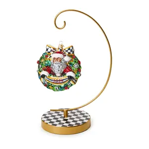 MacKenzie- Childs Dated Ornament with Courtly Check Stand MacKenzie- Childs Dated Ornament with Courtly Check Stand