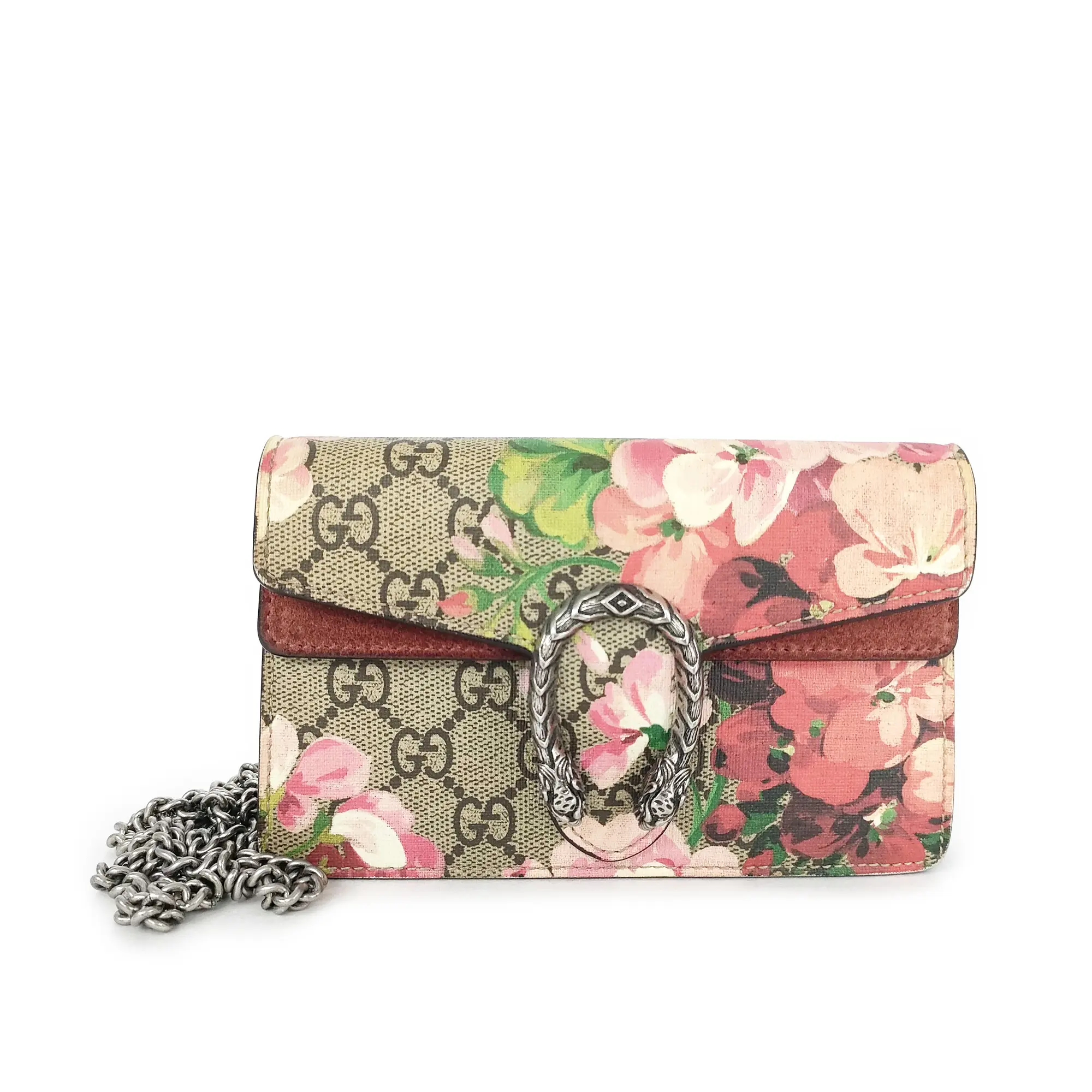 Pre-owned GUCCI coated canvas Shoulder bags GG Canvas Dionysus Blooms Super Mini Shoulder Bag (2260005298934)