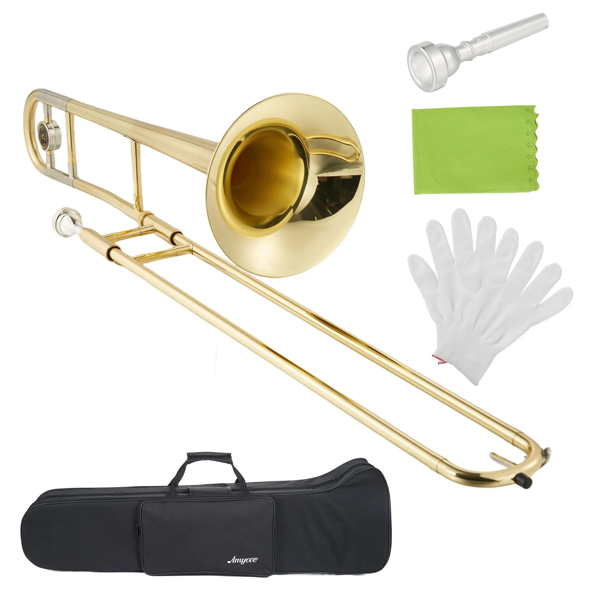GARVEE Professional Bb Alto Trombone for Beginners & Students, Accurate tone and Penetraing Sound, with Hard Case, Mouthpiece, Cloth, Gloves