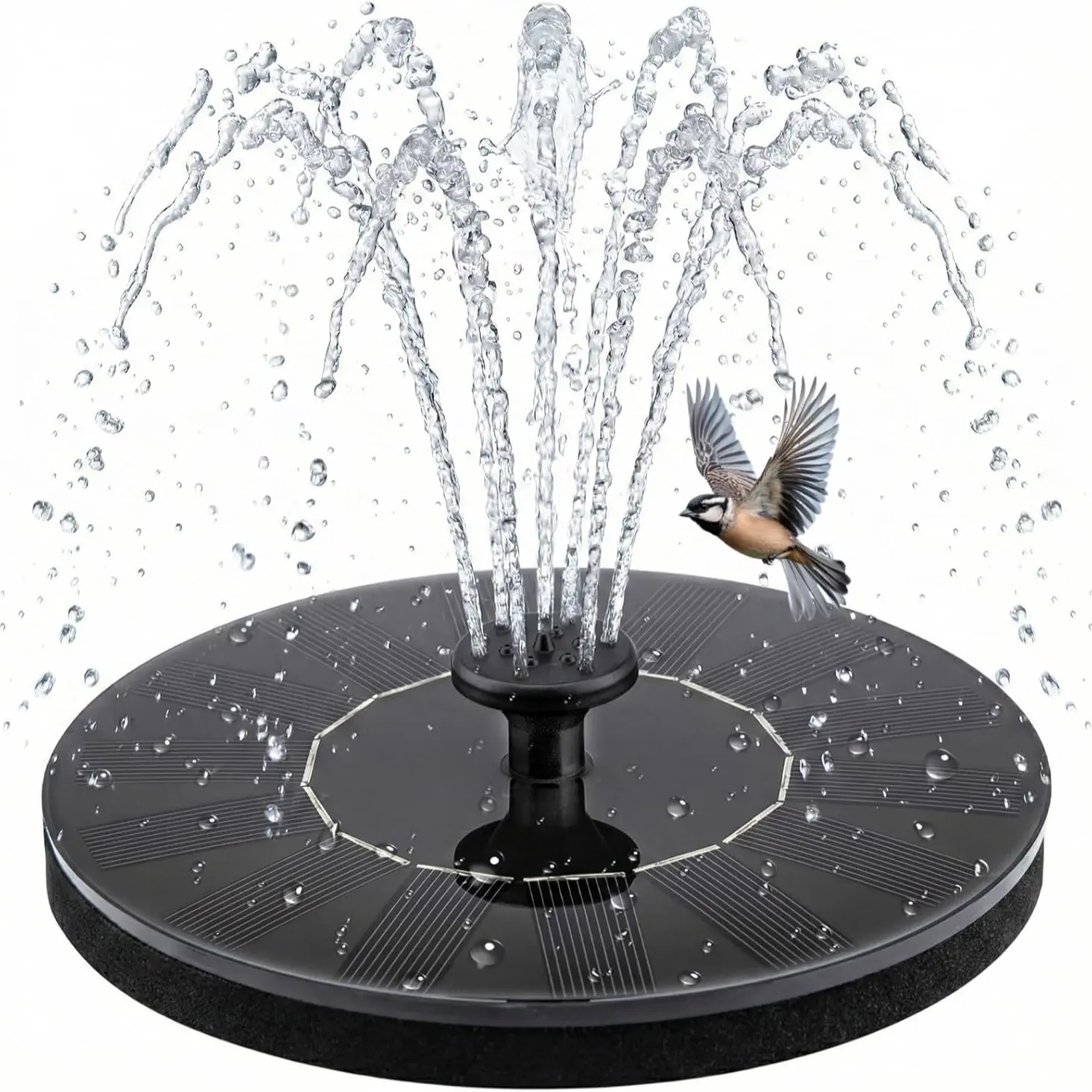 Solar Floating Fountain Pump with 6 Spray Modes & Warm Lights - Decorative Water Feature for Garden, Pond, Pool & Patio| Easy Setup Outdoor Decor
