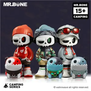 Official MR.BONE CAMPING Series-One Person+Dog Surprise Blind Box, Collection Toys and Desk Decoration，Holiday Gift, Action & Toy Figures Figurine