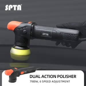 SPTA CP301 3 inch Dual Action Polisher,12mm Orbit Car Polisher with 5-Meter Long Power Supply Cord Constant Speed Output For Car Polishing and Waxing