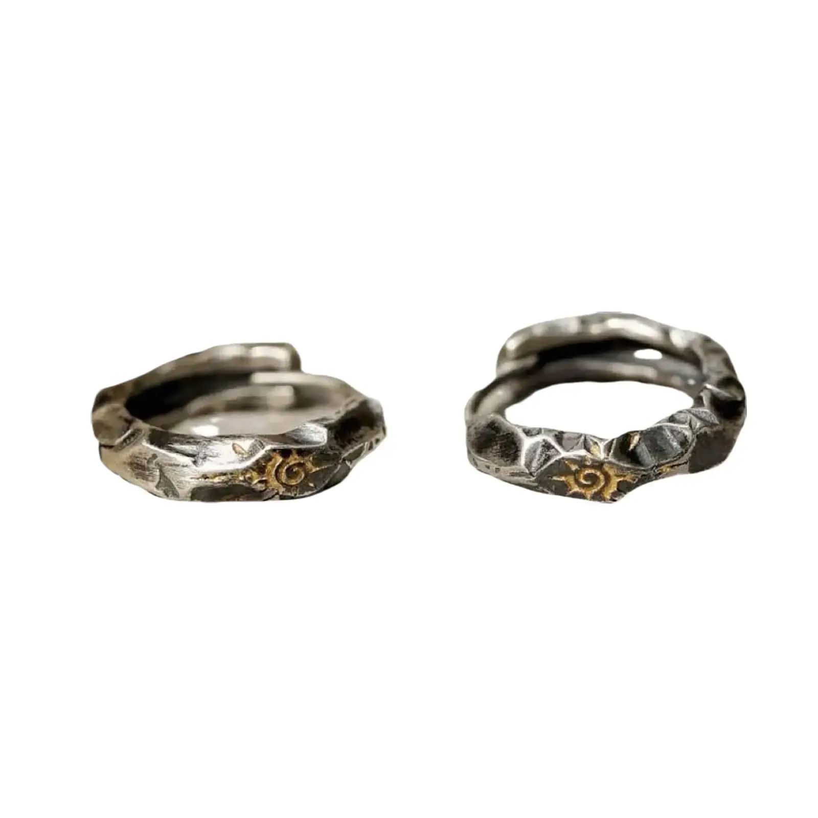 Retro personality trend niche wishing stone earrings simple fashion punk street style accessories