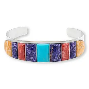 Mine Finds by Jay King Andean Blue Turquoise & Multicolor Spiny Oyster Cuff Bracelet