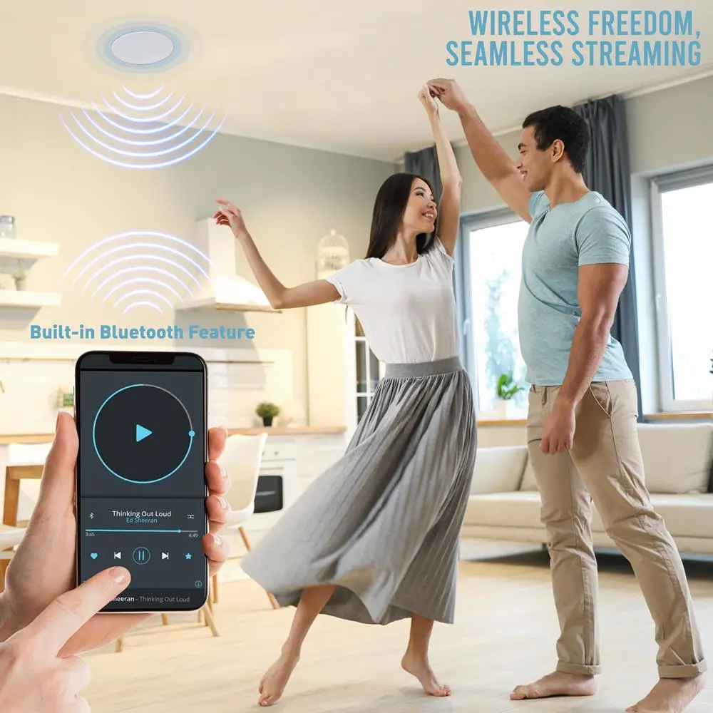 240W Digital Wireless Bluetooth Ceiling-Wall Speaker System, Magnetic Grill, Audio Amplifier, Smartphone-Compatible, Stereo Sound, Adapter-Included