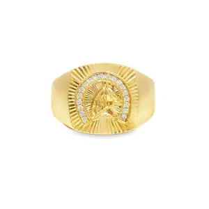14K Horse Shoe Signet Ring