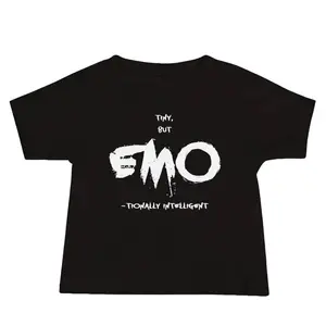 Baby EMO-Tionally Intelligent Tee (6-24 months Infant Jersey Short Sleeve Alternative Emo T-Shirt for Boys and Girls