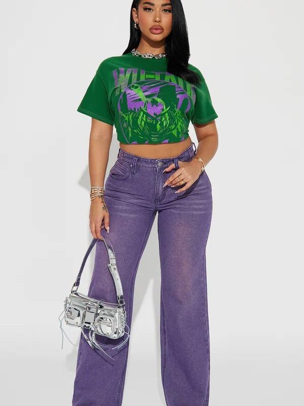 Ashtin Baggy Jeans - Purple
