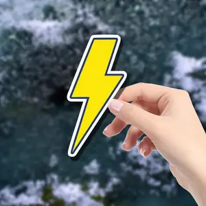 Lightning Stickers - Waterproof Disposable Adhesive Vinyl Stickers for Cars, Windows, and Laptops - AK Wall Art - Available in Multiple Sizes!