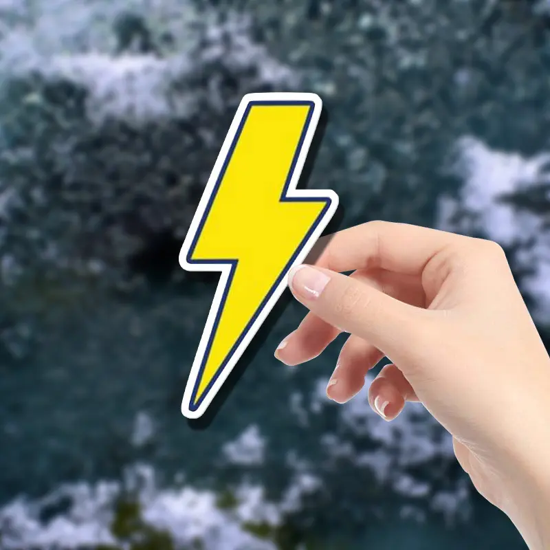 Lightning Stickers - Waterproof Disposable Adhesive Vinyl Stickers for Cars, Windows, and Laptops - AK Wall Art - Available in Multiple Sizes!