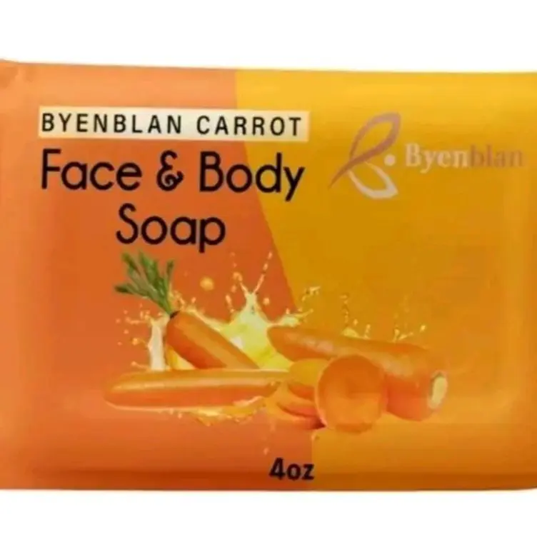 Byenblan  carrot  Face  & Body  Soap - Citrus  Glow  4 oz Soft Cover  Special  Edition  Floral design Unisex  Soap