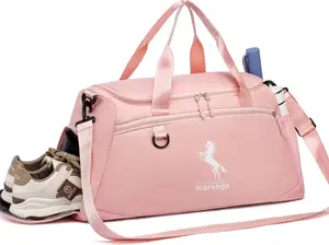 Marengo Lightweight Gym Pink Duffle Bag for Women & Men with Shoe Compartment & Wet Pocket – Travel Sports Tote for Yoga, Dance, Swimming, Workout & Weekend Trips