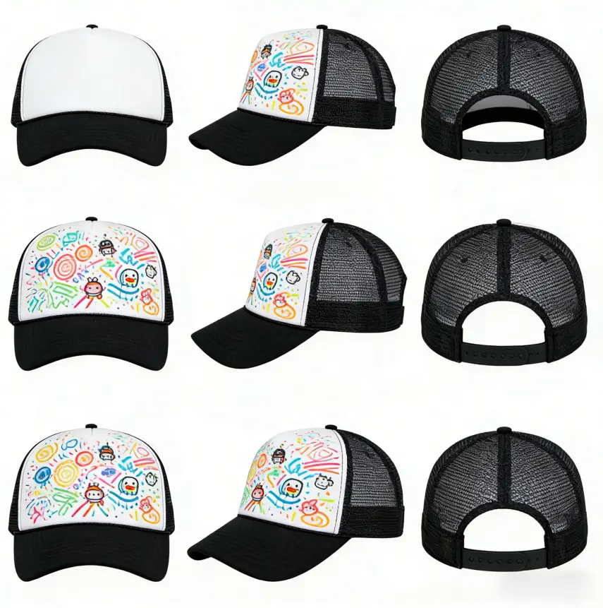Unisex Adjustable Trucker Hats 12-Pack Bulk Blank Mesh Baseball Caps for DIY Custom Embroidery Polyester Wholesale for Teams Events Branding Sports Outdoors Promotions