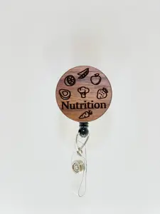 Nutrition and Dietitian Walnut Badge Reel