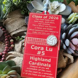 Volleyball Senior Night Gift Homecoming Banquet Bouquet Tag Gift Bag Tag Keepsake Holiday Ornament