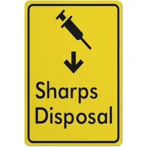 Sharps Disposal Sign Safe Sign, Signs Outdoor, 12 X 8 In, Sign For Home, Business, Driveway Alert
