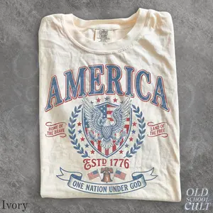 Vintage America Patriotic Eagle Shirt, USA Independence Day Tee, Fourth of July Graphic Tee, One Nation Under God Shirt Retro USA Gift