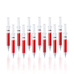 6/12pcs Novelty Syringe Ballpoint Pen Set, Black Ink, Fun Gift for Colleagues, Unique Design for Nurses, Doctors, Office and School Supplies, Plastic Material, Suitable for Adults 18+, Specialty Pen