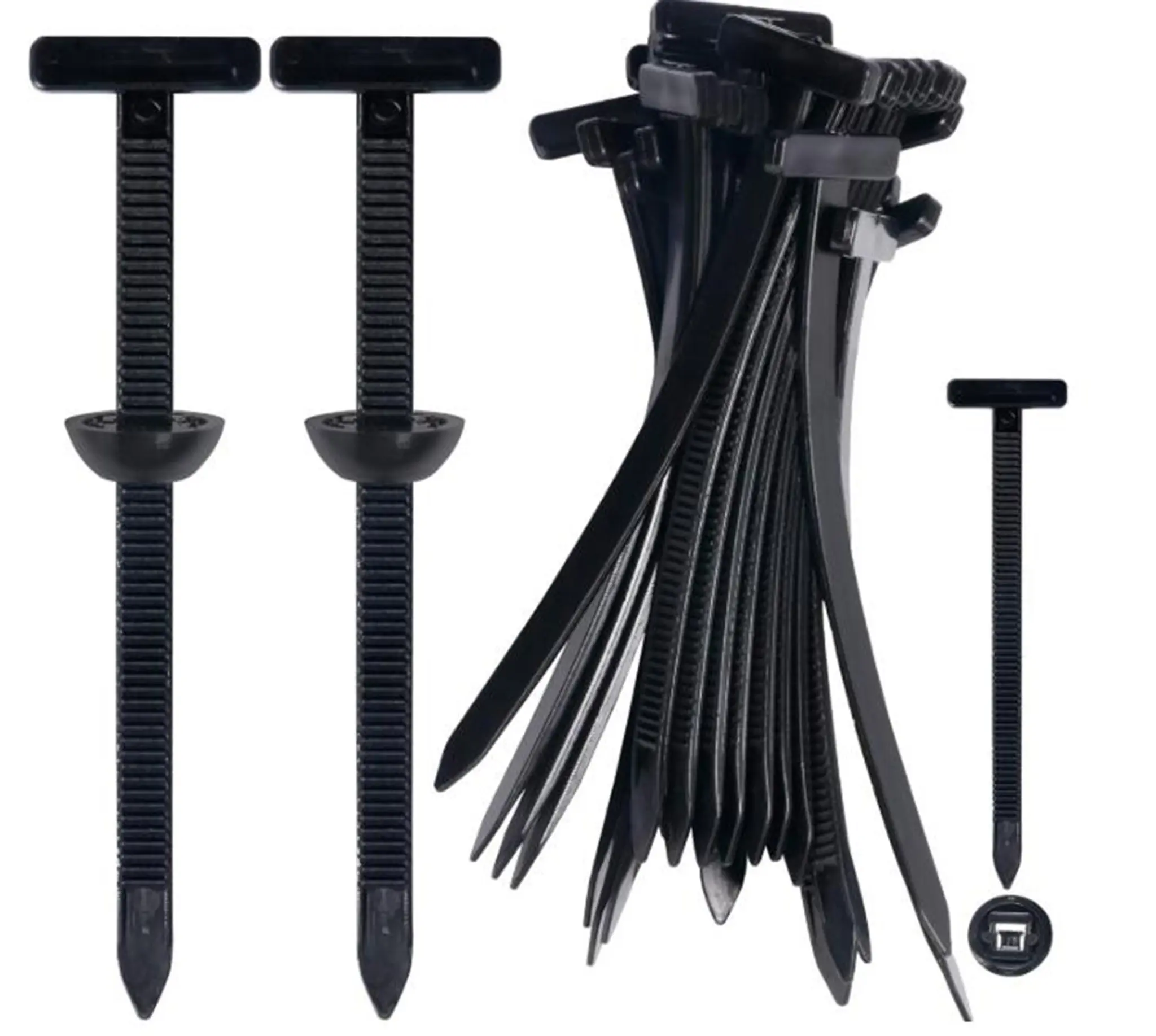 100Pcs Nylon Universal Cable Tie Buckle, Heavy Duty Self-Locking Nylon Zip Ties Holder, Multipurpose Plastic Cable Ties Tool for Car Daily Repair