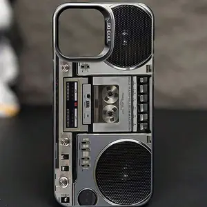 Vintage Cassette Player Design TPU Phone Case, Shockproof Full Protection for iPhone 6 to 16 Pro Max, Precision Cutouts