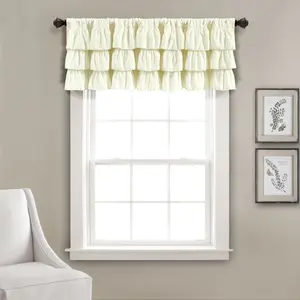 Lush Decor Belle Valance Single 84"W x 18"L- Ruffled Design for Window Curtains