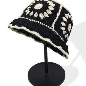 Unisex Floral Crochet Fashion Bucket Hat Boho