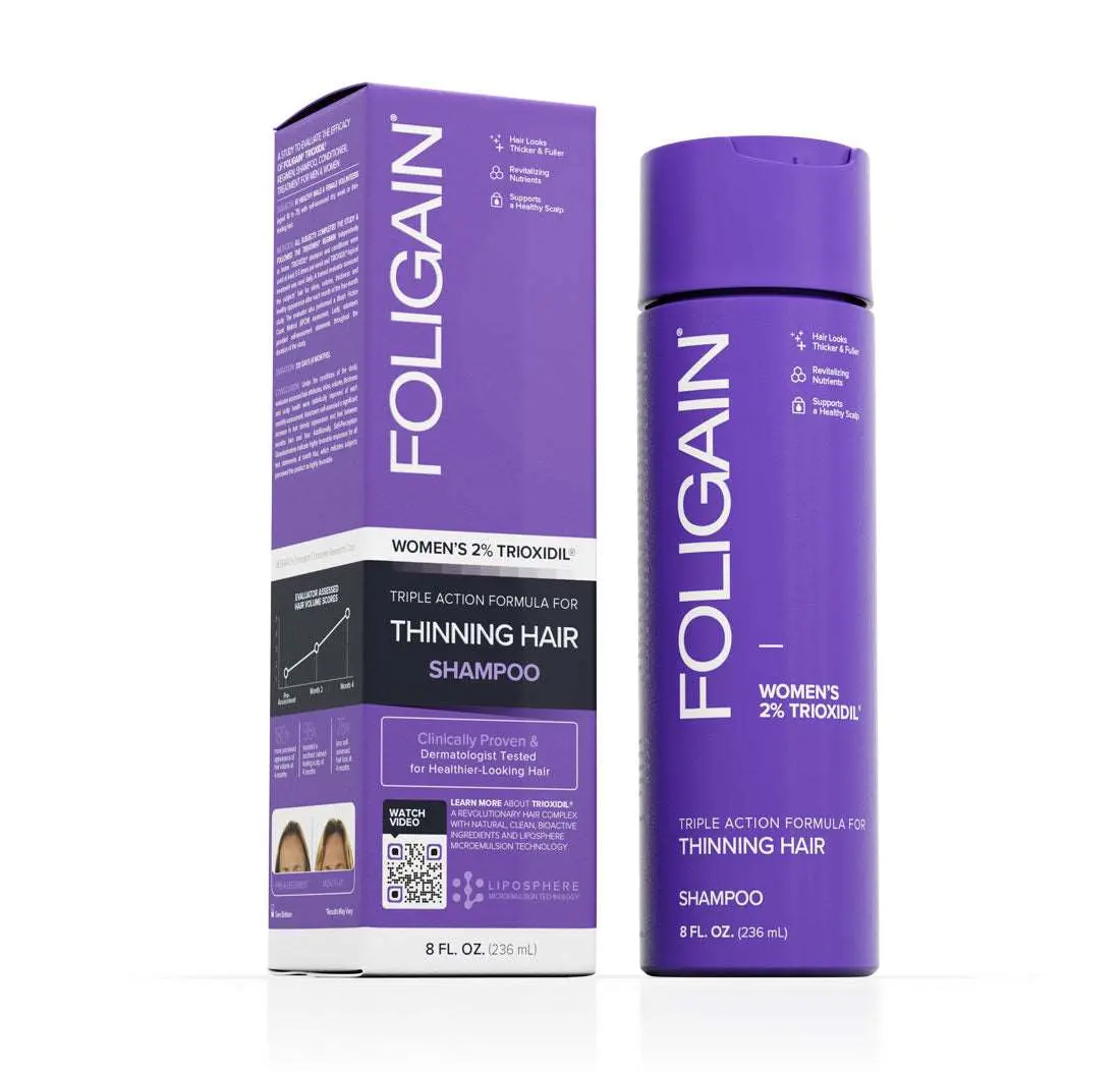 FOLIGAIN® Triple Action Shampoo For Thinning Hair For Women with 2% TRIOXIDIL®