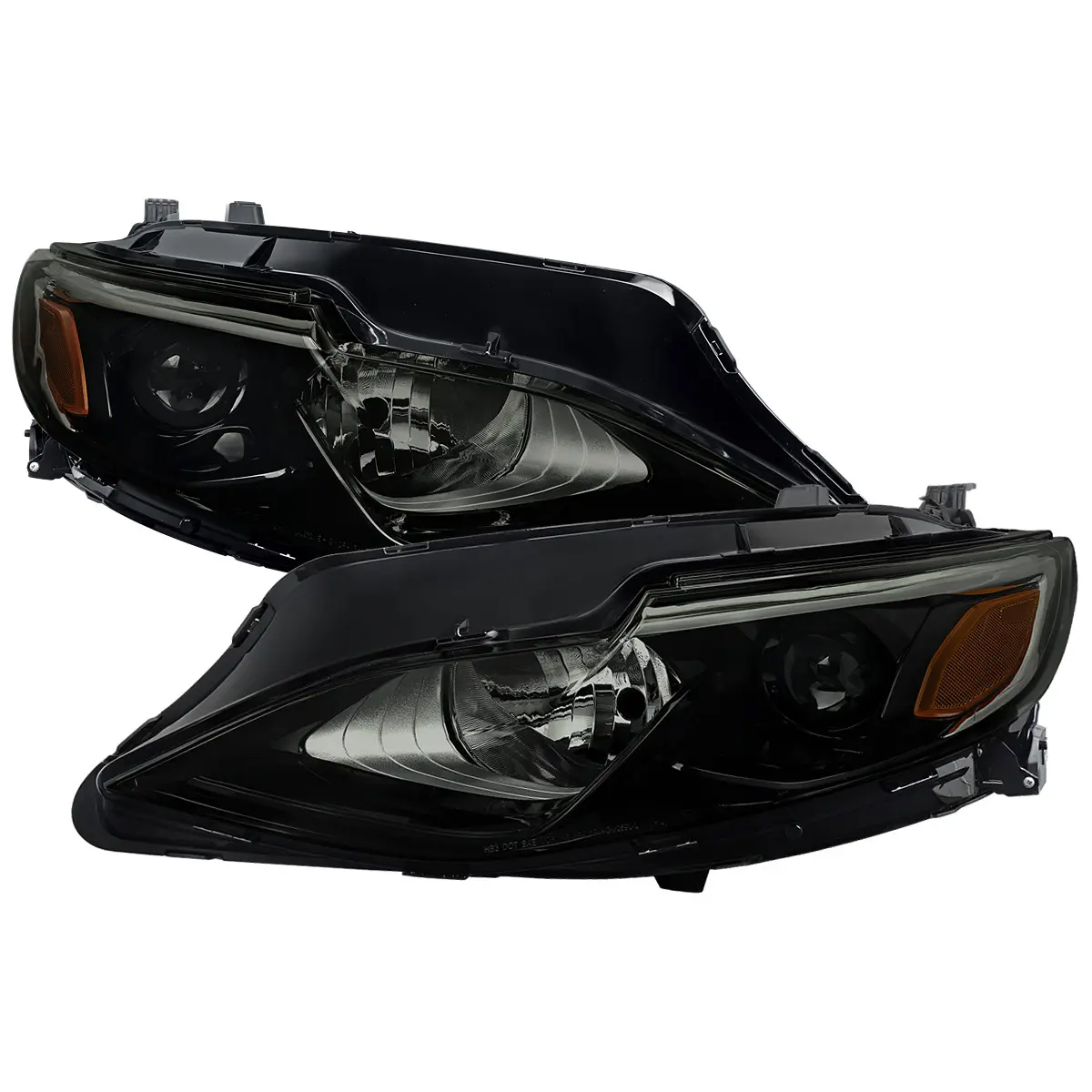 SPEC-D TUNING Car Headlights for 2019-2024 Malibu, Factory Look Projector Headlights, Matte Black Housing - Smoked Lens, Pair Set for Halogen Cars, With Box