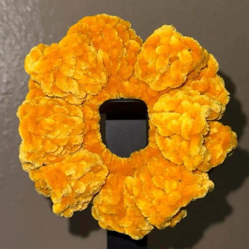 Yellow Crochet Scrunchie - Soft and Stylish Hair Accessory for Everyday Use