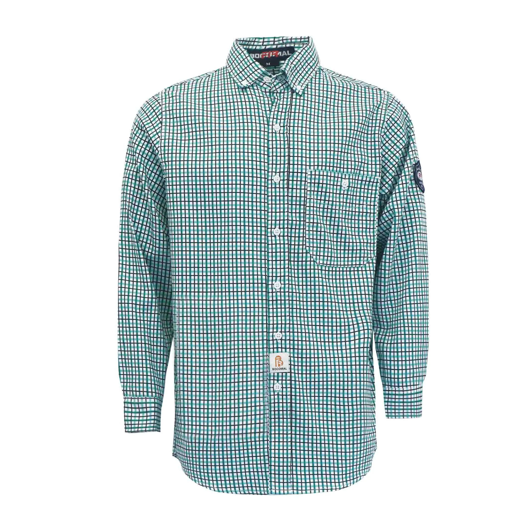 6.5 oz classic printed plaid shirts with button closure - 0816