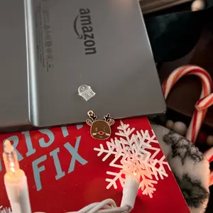 Christmas Reindeer Kindle Dust Plug Charm - Perfect for Book Lovers