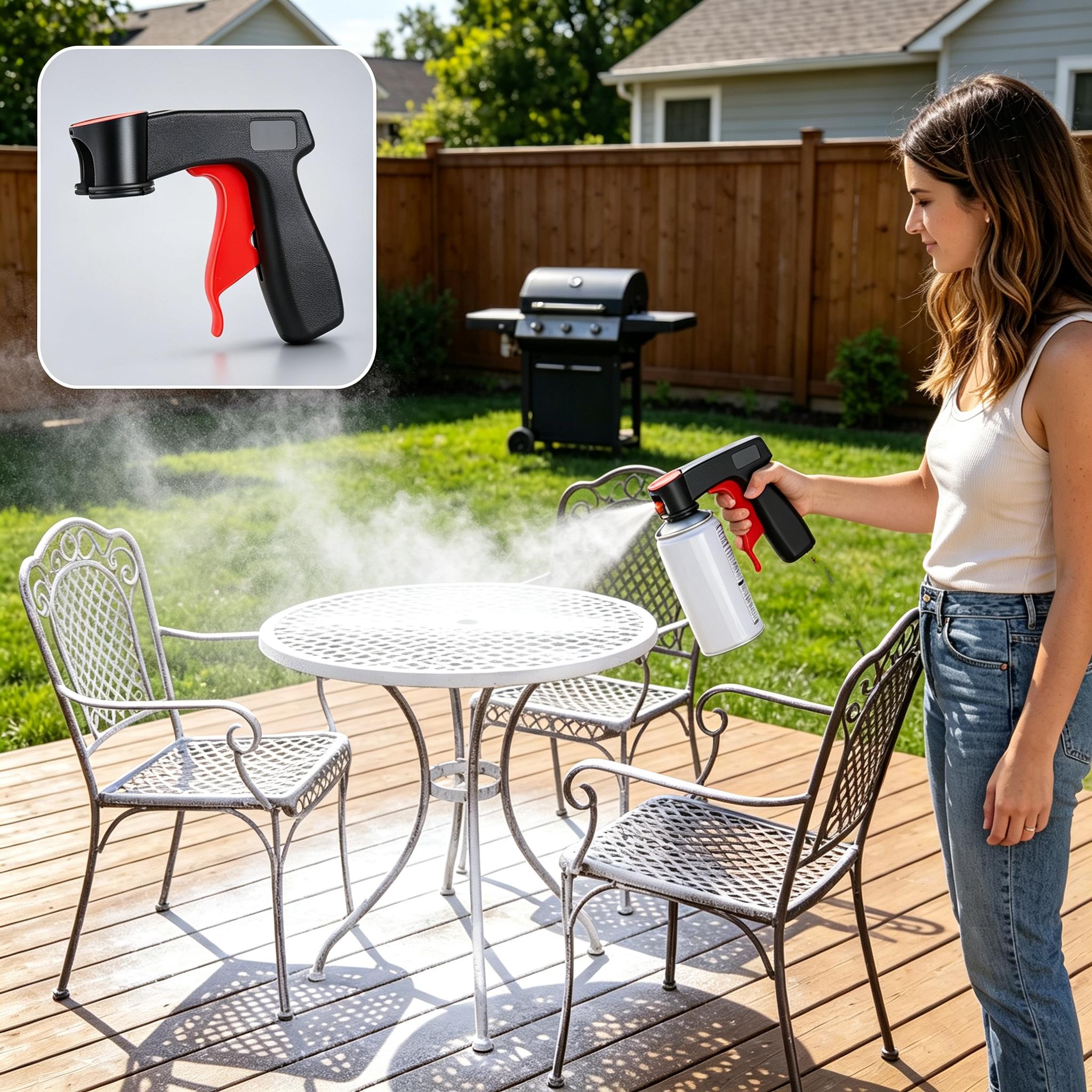 Plastic Ergo Grip Universal Hold Labor-Saving Aerosol Spray Paint Gun Handle Adapter, Portable Tool for DIY Refinishing, Car & Furniture Restoration (Spray Paint Sold Separately)