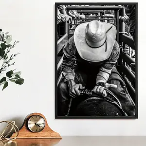 Vintage Black and White Denim Character Canvas Prints, Room Decor Wall Art Poster, Frameless Wall Art Painting for Bedroom Living Room Home Office