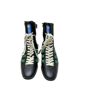 Gucci x Adidas Leather Ankle Combat Boots in Black Size 38