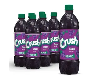 Crush Caffeine Free Grape Soda Pop, 16.9 fl oz, 6 Pack Bottles