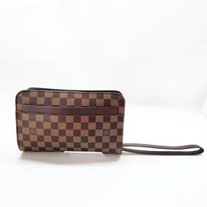 Pre-owned Louis Vuitton other Small Leather Goods LV Clutch N51993 Saint Louis Ebene Brown Damier 5522605 12246320860/877379