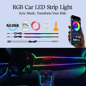 Internal LED light Car Interior LED Ambient Lights APP Control Sound Activated 2 Strips 43.3 Inch RGB Multiple Lighting Modes