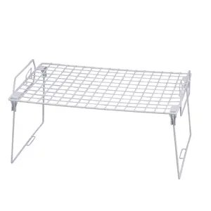 Stacking Kitchen Shelving Wire Rack, White, 15.75L x 9.75W x 8H