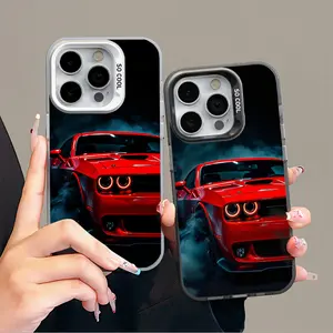 IPhone 16 Promax Hellcat sports car Phone Case Anti Drop Protective Case Suitable for iphone 15 14 13 12 11 XS Plus Acrylic Phone Case Protection Shockproof