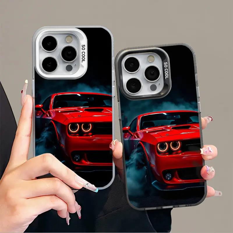 IPhone 16 Promax Hellcat sports car Phone Case Anti Drop Protective Case Suitable for iphone 15 14 13 12 11 XS Plus Acrylic Phone Case Protection Shockproof